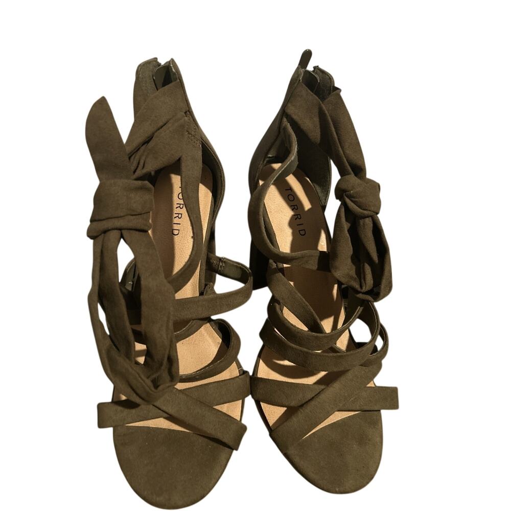 Torrid Women’s Criss Cross Gladiator Brown Green High Heel Strappy Heels Size 8M
